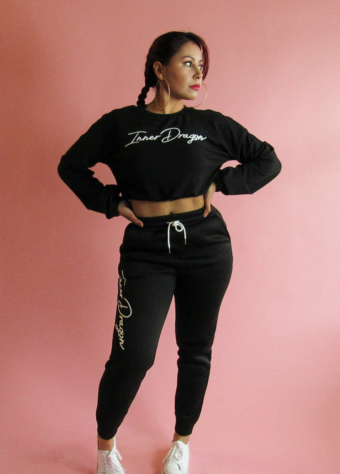 Cropped Lite Sweatshirt- Black